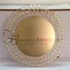 Gold/Silver Metal Charger Plates with Crystal Beaded for Wedding Table Home decoration