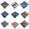 10pcs jemygins Men lenço de seda de seda tecido xadrez padrão floral hanky square lenço de bolso quadrado casual han3084957