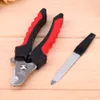 2pcs/set Pet Nail Safety Stainless Steel Cutter Tool Claws Scissor Pet Dog Nail File Toe Care Trimmer Clipper Small(12cm) E5M1