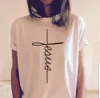 Jesus Cross T-shirt Christian Religiös Tshirt Kvinnor Rolig Grafisk T-shirt Tees Ladies Unisex Tops Drop Ship Mode Kläder