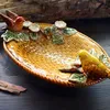 Gul keramisk fågel tvålrätt frukt godisrätt badrum tillbehör set kit bröllop hem dekor hantverk porslin figur