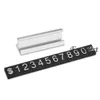 Geheel zilver 30 sets sieraden display label tag verstelbaar nummer teller kubus dollarteken met basisstandaard240E