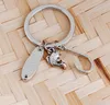 Fish Hooks Key Rings Metal Silver color LOVE YOU DAD Keychain Creative Keyring for Father Mens Fashion Jewelry Father's Day Gifts