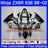 ZX6R Для KAWASAKI ZX600 ZX636 600cc ZX6R 98 99 00 01 02 212HM.19 ZX636 ZX 6R 636 6 R 1998 1999 2000 2001 2002 Завод синий обтекателя