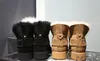 2019 heißer Verkauf klassisches Design Top echte Ziegenfell-Schaffell-Schneestiefel Martin-Stiefel kurze Damenstiefel halten warme Schuhe Kostenloser Versand