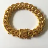 Wysokiej jakości zestawy biżuterii ze stali nierdzewnej 18K Gold Smok Sragon zatrzask Kubańskie Naszyjnik Bracelet do męskiego łańcucha krawężnika 1258Y