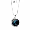 Double side rotatable twelve constellations necklace Time Gem Double-Sided 360 degrees rotary pendant necklace