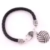 Mode Kristall Schmuck Anhänger Armbänder Mix Sport Leder Kette Armbänder Mit Basketball Volleyball Fußball Schwimmenden Charme7623817