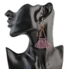 Idealway 3 Colors Vintage Bohemian Thread Tassel Drop Earring for Women Earrings Jewelry