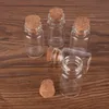 Storlek 22 * ​​40 * 12.5mm 7ml Mini Glass Parfym Spice Flaskor Tiny Jars Flaskor med Cork Stopper Hängande Hantverk Bröllopsgåva 100PC