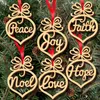 Pendenti dell'albero di Natale Pendenti di Natale Lettera Pendente di legno Ciondolo del cuore Bubble Ornamenti Decorazione Appeso Regalo Decorazione del partito 6pcs / set HH7-1403