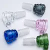 Acess￳rios para ervas de vidro de vidro de vidro de vidro colorido com articula￧￣o masculina de 14 mm de 18 mm para cachimbos de ￡gua para bongos