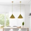 Nowoczesna Nordic Restauracja Wisiorek Światła Rysunek Mosiądz Złoty Aluminium Zawieszenie Oprawa Nowa Halo Pojedyncza Lampa LED Lampa LED