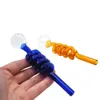 Brûleur à mazout en verre Pipe Spring Bubblers Pyrex Oil nail 14cn longueur 30mm Diamètre Ball Balancer Raccords Accessoires pour fumer pour bang à eau