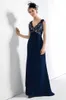 Navy Blue Lace Mother Of The Bride Dresses A Line V Neck Wedding Guest Dress Floor Length Plus Size Chiffon Formal Gowns