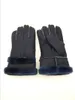 Gratis frakt - 2018 Nya män Casual Warm Leather Gloves Pure Wool Handskar Fur Gloves