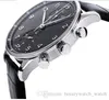 럭셔리 시계 판매 브랜드 남성 감시 새로운 포르투갈 크로노 그래프 블랙 다이얼 40mm 시계 i371447 손목 시계 232c