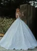 Seksowne sukienki ślubne linii z rękawów na ramię koraliki koraliki arabskie koronkowe aplikacje Otwórz długie iluzja plus formalne suknie ślubne