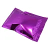 Purple Color 100pcs/Lot Aluminum Foil Mylar Zipper Food Storage Bags Closure Mylar Snack Spices Packing Pouch for Festival Holiday Treat
