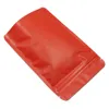 Matt röd 10x15cm stå upp rena aluminiumfolie återförslutbara påsar för godis cookies mylar folie dragkedja självtätning mellanmål lagringspåse