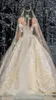 Ziad Nakad robe de bal robes de soirée paillettes perlées cristal hors épaule robes de bal manches courtes balayage train robe d'occasion spéciale
