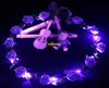 Party favor Decor 12 flowers Led Flower Wreath Headband Festival Floral Garland for Wedding Headdress Glow Hair Band