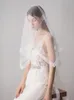 حجاب الزفاف مع حافة الدانتيل اثنين