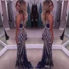 blue long formal dresses Newest Beaded Crystal Sexy Party Fitted Prom Dresses Evening Gowns Formal Gown Custom Made