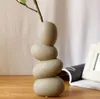 Minimalistische keramische creatieve kunst ei vorm bloemen vaas pot home decor ambachten kamer decoraties kleine vazen ​​porseleinen beeldjes