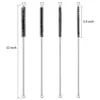 Drinking Straw Cleaning Brush Set Nylon Pipe Tube Cleaner Stainless Steel Handle, 12" 10" 8" Extra Long 12mm 10mm 8mm 6mm