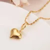 Designer Earrings 24 k Yellow Solid Gold Filled Lovely heart Pendant Necklaces Women girls party jewelry sets gifts diy charms