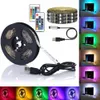 DIY 5050 RGB LED Strip Waterdichte DC 5V USB LED-lichtstrips Flexibele tape 1M 2M 3M 4M 5M Remote toevoegen voor TV Achtergrond