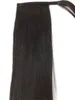 22 "Human Hair Ponytail Wrap Around Clip In Pony Vail Hair Extensions for Women Off Black (# 1b)
