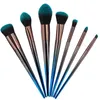 MAANGE 7Pcs Diamond Makeup Brushes Beauty Blue Cosmetic Brush Make Up Tools Beauty Contour Concealer Powder Foundation Brush