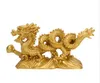 KiWarm Classic 6.3 "Chinese Geomancy Gold Dragon Figurine Statue Ornaments per fortuna e successo Decorazione Home Craft
