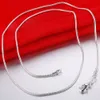 Partihandel DHGATE 925 Sterling Silver Plated 1mm Snake Chain Halsband 16-24Inches 100PCs Gratis frakt