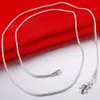 100st Partihandel Billiga 925 Silverpläterad 2mm Snake Chain Halsband 16 18 20 22 24inches Mixed Size Mode Smycken för kvinnor och män