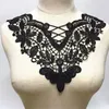 patchs tissu col Trim Neckline Applique pour robe / mariage / chemise / vêtements / bricolage / artisanat / couture fleur Floral dentelle grace feuille noir