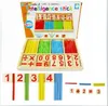 パズルの赤ちゃんの教育的な松の描画ボード学習箱の木造のモンテッソーリのおもちゃ子供看護師の脳コンピューティング算術玩具