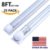 Double Row LED T8 Tube 4FT 28W 8FT 72W 7200LM SMD2835 integrated LED Light Lamp Bulb 4 foot 8 feet led shop lights