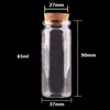 24pcs 37*65*27mm 65ml Mini Glass Wishing Bottles Tiny Jars Vials With Cork Stopper wedding gift