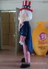 2018 Hoge kwaliteit Hot Wear Happy Uncle Sam Mascot Costume voor Adult With Star Spangled Jurk