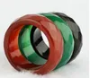 Roter Onyx-Jade-Ring für Herren und Damen, facettenreicher Chalcedon-Jade-Ring, Rot, Grün, Grün, Mittelfinger, Zeigefinger, Daumen hoch