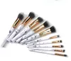 10pcs Makeup Brushes Foundation Highlighter Eyeshadow Burshes Tool Brushes Soft Set Studio Holder Tube DHL free shipping