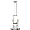 Twin joints Hookah bongs green honeycomb percolator double joint glass water bong 1