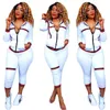 2018 Casual Dress Women 2 Sztuk Zestaw Outwear Sweatsuit Zipper Dres Pasted Dres Długim Rękawem Bluza + Spodnie Damskie Zestawy