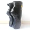 Women 7"/18CM Extreme High Heels Pony Hidden Wedge Ballet Ankle Boots Liquid Blue Sexy Man Fetish Padlocks Exotic Pole Dance Boots customize