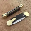 High-end 110 auto knife single action back serrated brass+wood handle hunting xmas gift knife 1pcs