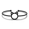 Cat Armband Bangles Cartoon Kitty Manschettkatt Öron Justerbar öppen armband