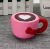 PU simulation rebond lent Squishy émulation tasse à thé amour tasse à café ornement pression réduite jouet T4H0466